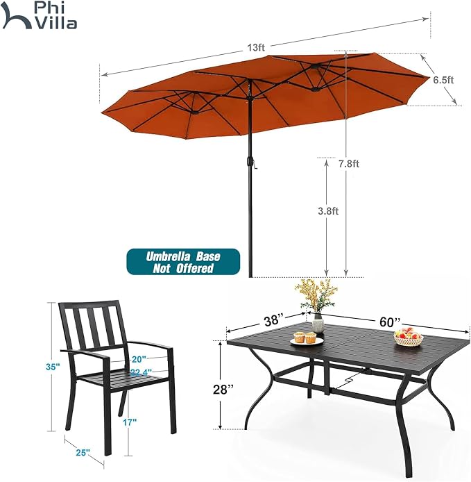 PHI VILLA 7 Piece Patio Dining Set - Image 6