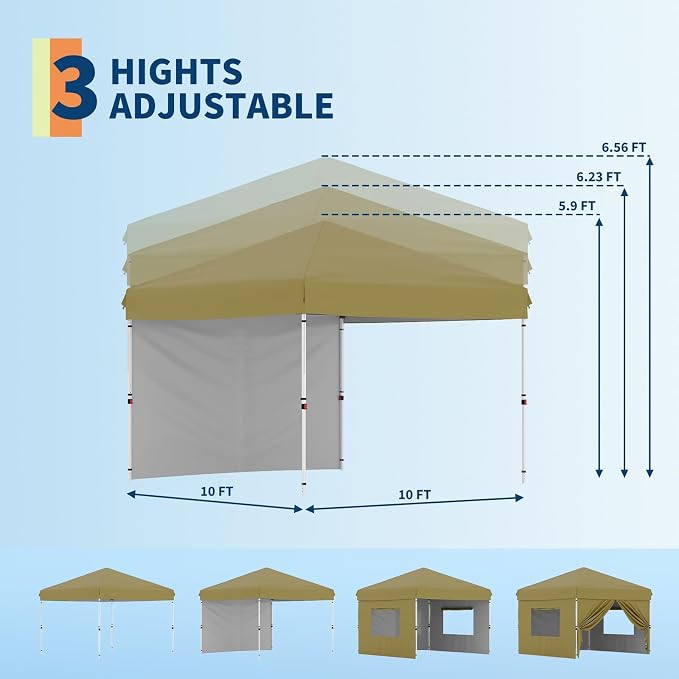 Garvee 10x10 Pop Up Canopy Tent, Heavy Duty Commercial Instant Shelter - Image 4