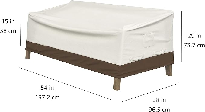 Amazon Basics 2-Seater Deep Lounge Sofa, Outdoor Couch and Patio Furniture Cover - Image 5