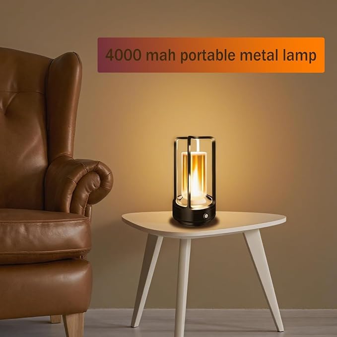 Portable Metal Table Lamp, 4000 mAh Rechargeable Outdoor Table Lamp, 3 Color - Image 7