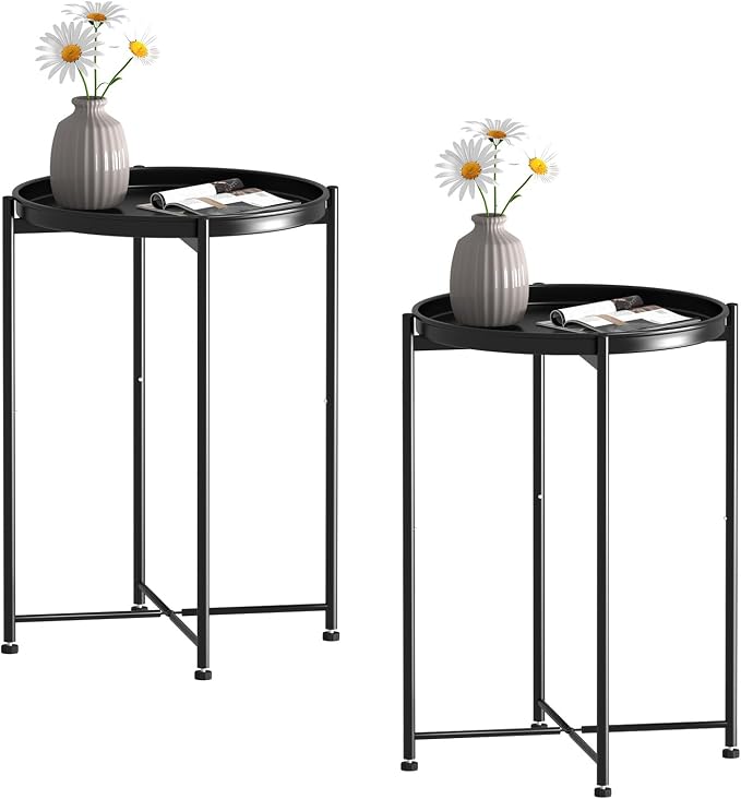 Garden 4 you Small Side Table, Mini Round End Table, Modern Nightstand by Garden4you