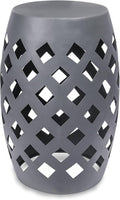 Vipush Outdoor Lace Cut Iron Side Table, Patio Garden Stool Coffee End Table by Vipush
