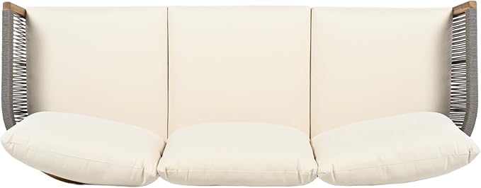 Christopher Knight Home Havets 77"W Outdoor 3 Seater Sofa, Acacia Wood Bench - Image 9