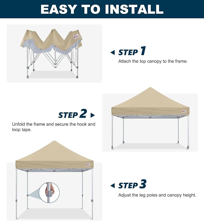 MASTERCANOPY Pop Up Canopy Tent Commercial Grade 10x10 Instant Shelter - Image 6