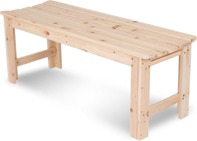 Shine Company Outdoor Wooden Backless Patio Garden Bench, 4 Ft by ShineCompany