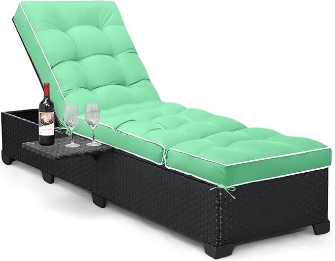 Outdoor Chaise Lounge Chair Cushion, Waterproof Non-Slip Patio Chaise Lounge by Tycdiose