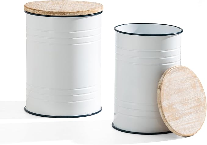 Glitzhome Rustic Storage Ottoman Seat Stool, Farmhouse End Table, Galvanized - Image 8