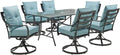 Hanover Lavallette 7-Piece Patio Dining Set, Modern Outdoor Dining Set by Hanover