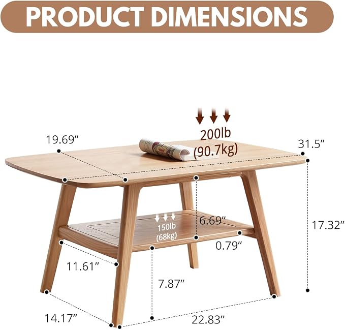 Wood Coffee Table - Image 3