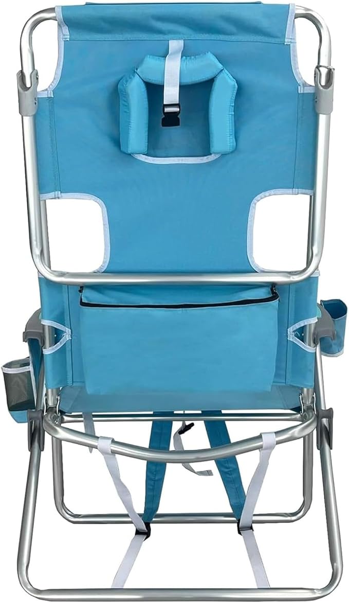 Ostrich Deluxe 3N1 Padded Beach Chair w/Face Cushion & Arm Holes, Light Blue - Image 8