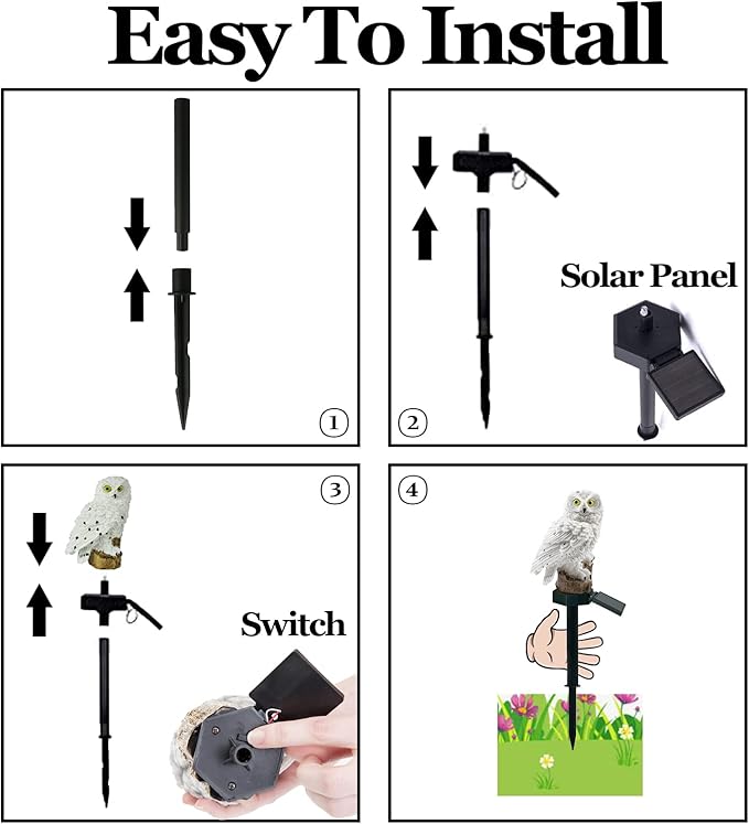 DOUBLE 2 C Solar Garden Light Outdoor, Owl Solar Garden Stake Light, Waterproof - Image 7