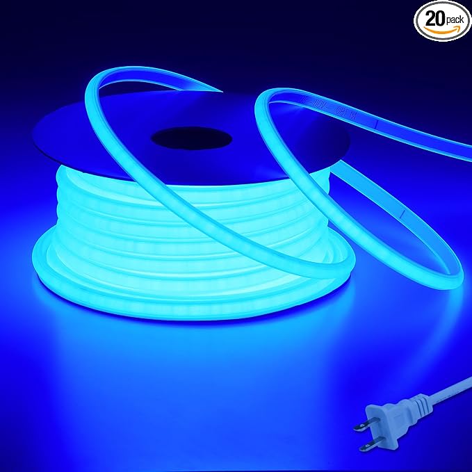 AC 110V COB LED Strip Lights Outdoor Waterproof 65.6ft, IP65 Flexible Cuttable by BENLUN