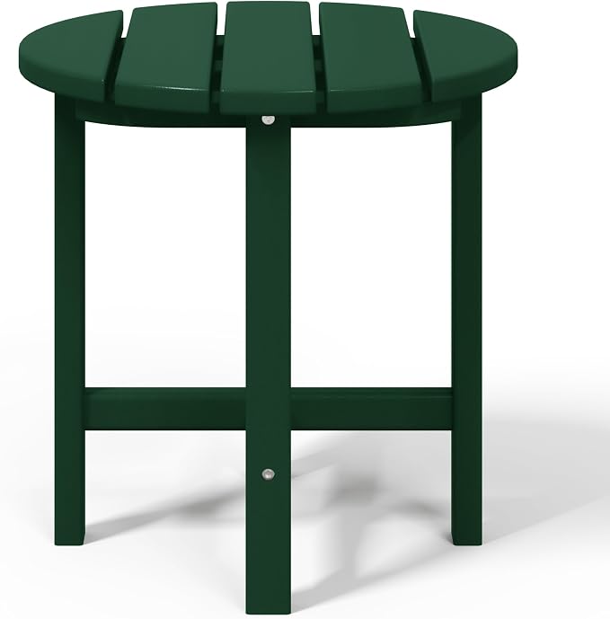 WestinTrends Dylan Adirondack Round Outdoor Side Table, Dark Green - Image 8