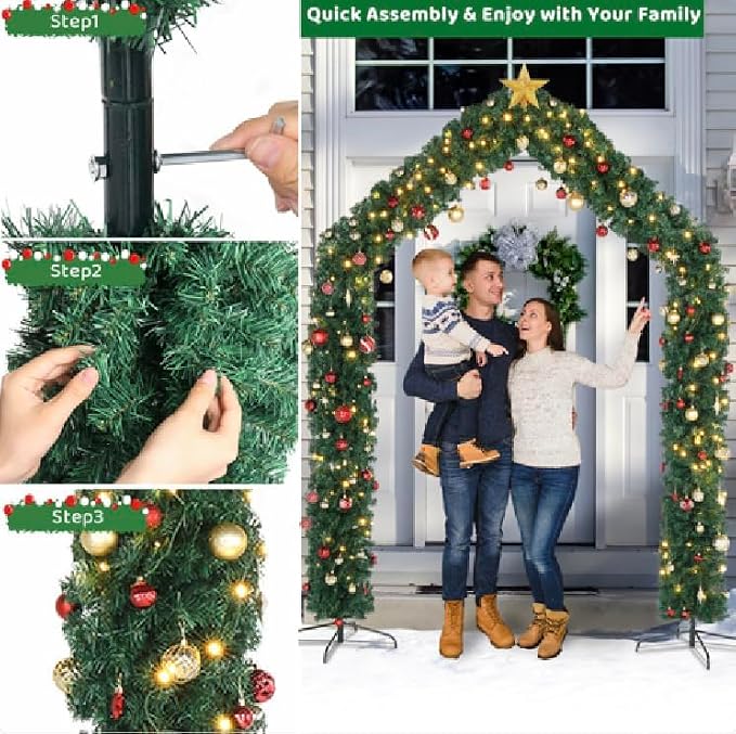 VINGLI 8ft Premium Christmas Arch Garland - Image 2