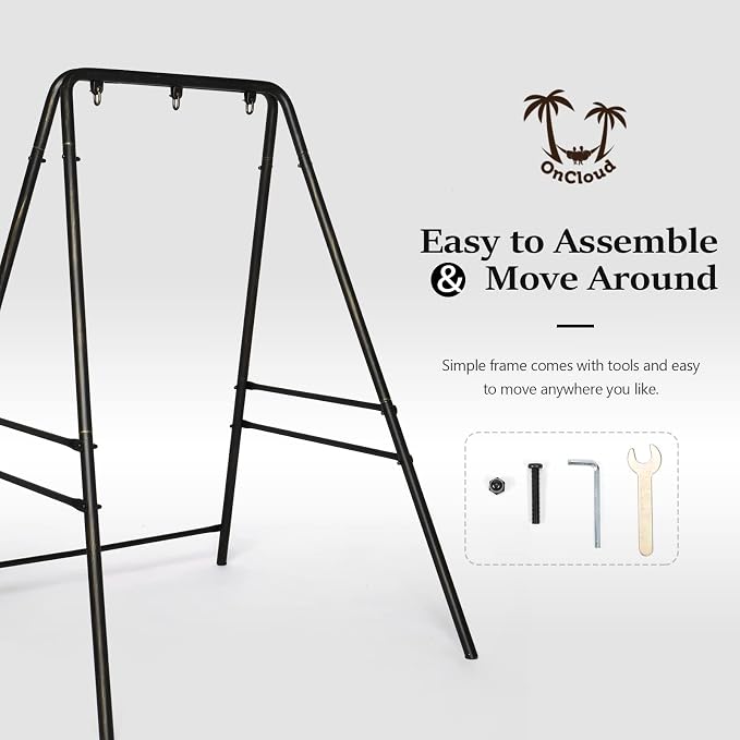 ONCLOUD Upgraded Hammock Chair Stand Metal Swing Stand Frame, Heavy Duty Steel - Image 8