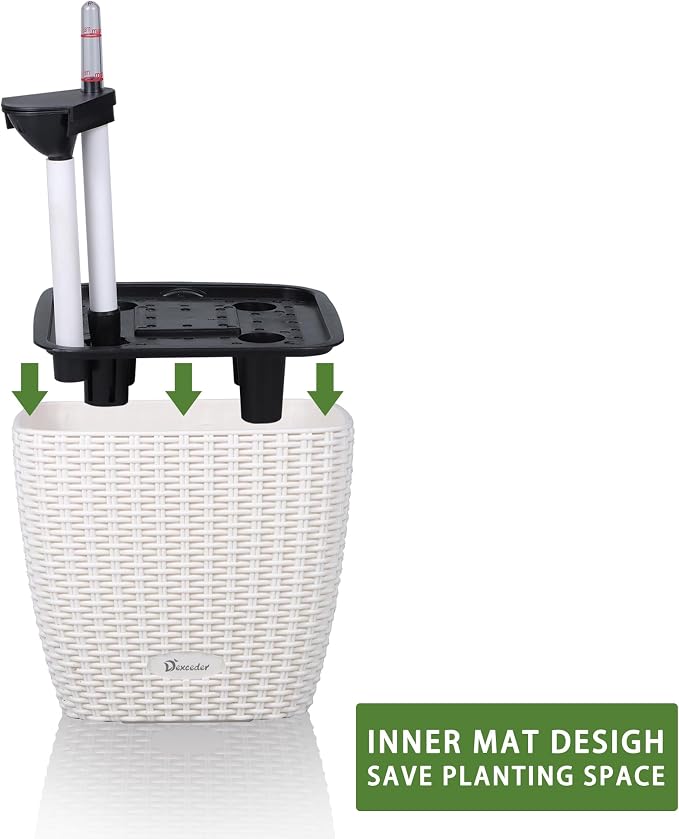 Dexceder 11x10 Self Watering Planter Indoor Outdoor, Inner Mat Design, - Image 4