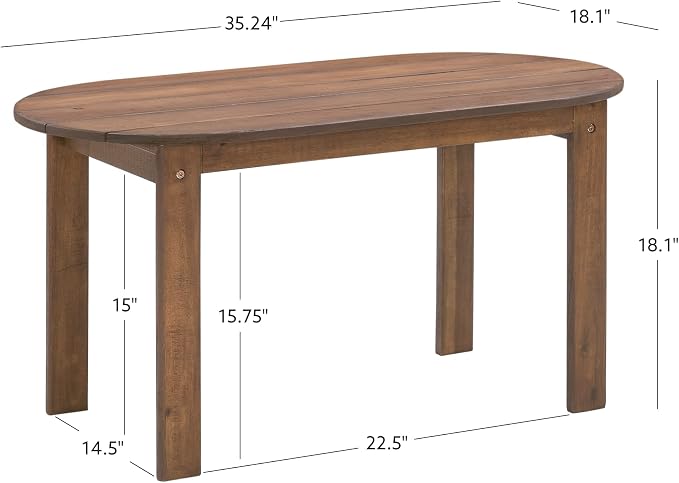 Linon Coffee Table, 18.11D x 35.24W x 18.11H in - Image 3