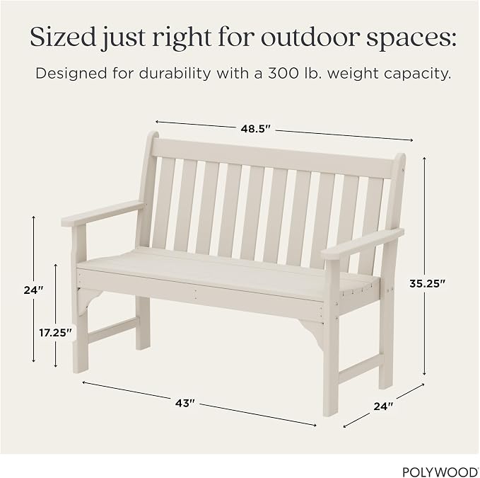 POLYWOOD Vineyard 48-Inch Bench - Image 4