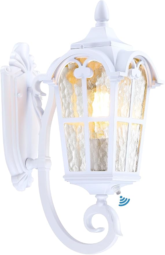 LONEDRUID Dusk to Dawn Sensor Outdoor Porch Light White Exterior Wall Lantern by LONEDRUID