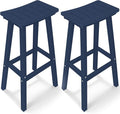 Outdoor Bar Stools Set of 2, 29 Inch All-Weather HDPE Bar Height Chairs by KULAMOONLIFEHOUSE