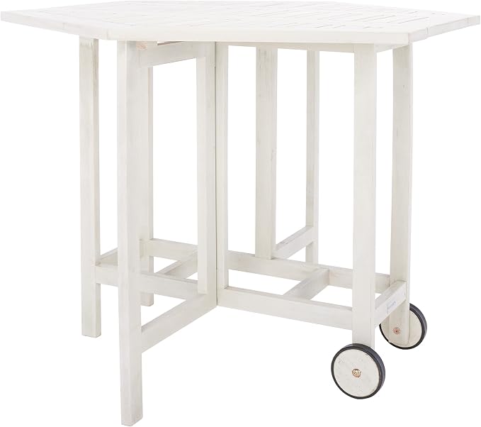 SAFAVIEH Outdoor Patio Furniture Collection Kerman White Washed Acacia Wood - Image 10