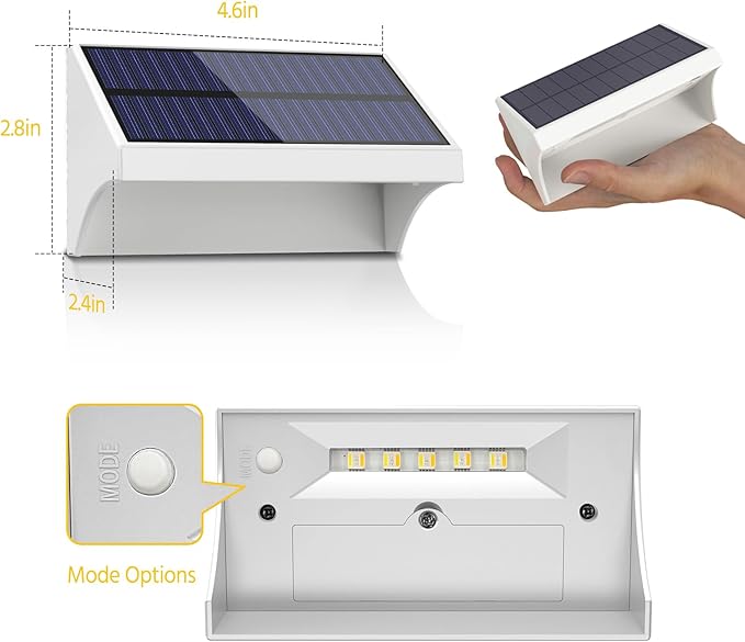 NIORSUN Outdoor Fence Lights, 10 Pack Waterproof LED Solar Fence Lights - Image 7