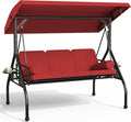 Oakcloud 3-Seat Outdoor Porch Swing, Large Converting Swing Chair by OckcloudPatioFurniture