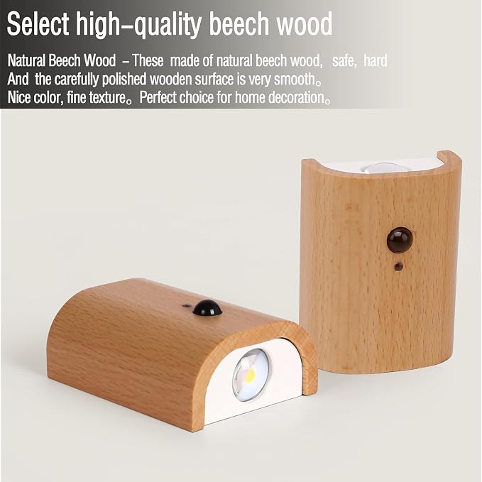 LANDGOO White Ash Wood Night Light Step Light - Image 7
