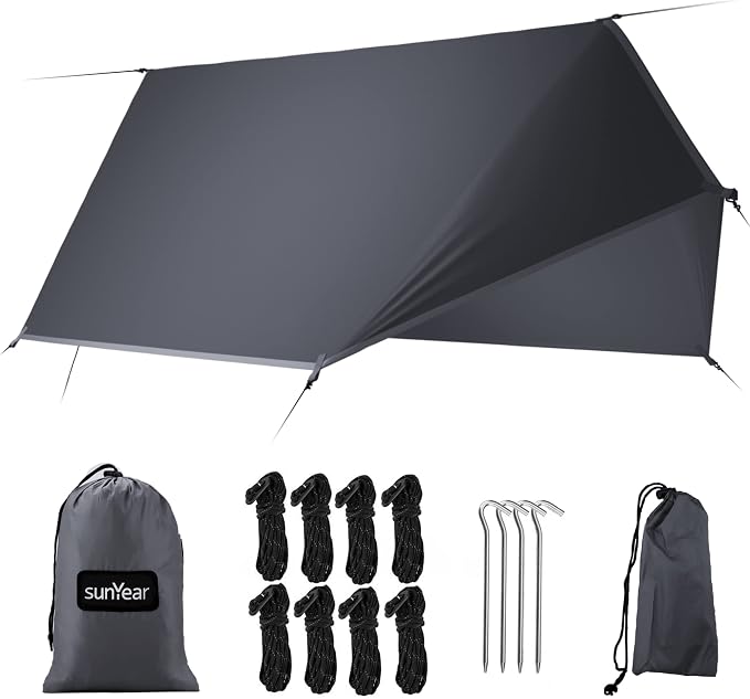 Sunyear Hammock Tent Rain Fly-Camping Hammock Outdoor Tarp-Small Door by SleepSafeSwingFree
