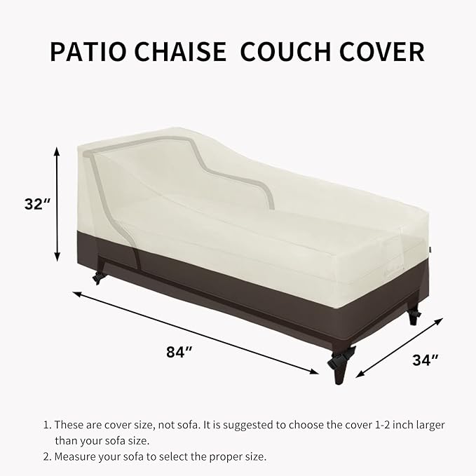 Easy-Going Waterproof Outdoor Chaise Lounge Cover, Heavy Duty Patio Lounge - Image 6