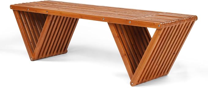 VINGLI Outdoor Wooden Bench, 600lb Capacity Outdoor Backless Benches - Image 7