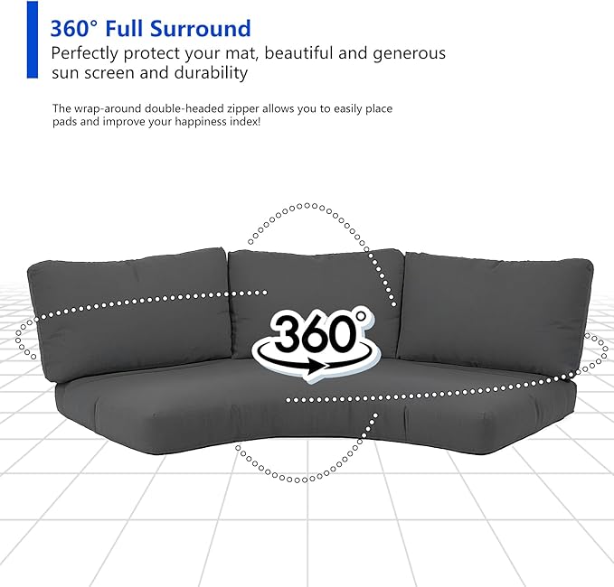 Outdoor Curved Sofa Cushion Cover - Image 6