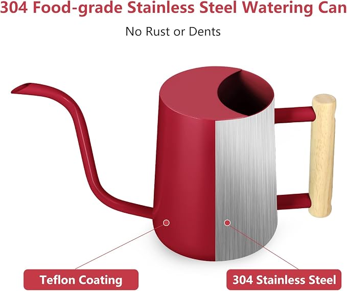 Watering Can Indoor Plants, 35oz Small Stainless Steel Metal Watering Can - Image 7
