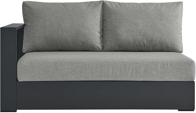 Modway Tahoe Aluminum Modular Left-Facing Outdoor Patio Loveseat Gray - Image 6