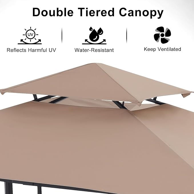 ABCCANOPY Grill Gazebo with 2 Side Awnings - Image 8