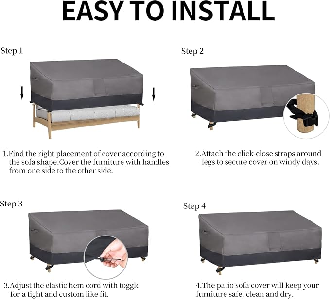 Easy-Going Waterproof Outdoor Couch Cover, Heavy Patio Furniture Sofa Cover - Image 7