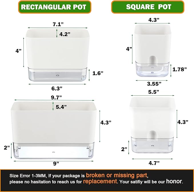 Planterhoma 6 Pack-5.5 Inch Self Watering Plant Pots - Image 3