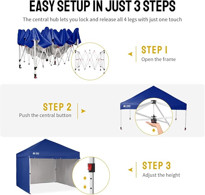 CROWN SHADES 10X10 Comercial Instant Canopy Pop Up Tent - Image 6