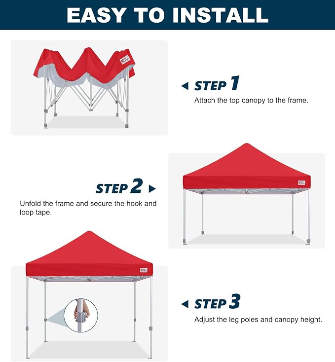 MASTERCANOPY Pop Up Canopy Tent Commercial Grade 10x10 Instant Shelter - Image 7
