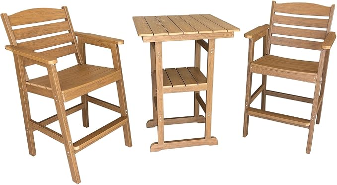 Poly Lumber Outdoor Bar Table, Durable HIPS Material, Weather Resistant - Image 8