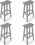 Outdoor Bar Stools Set of 4, 29 Inch All-Weather HDPE Bar Height Chairs by KULAMOONLIFEHOUSE