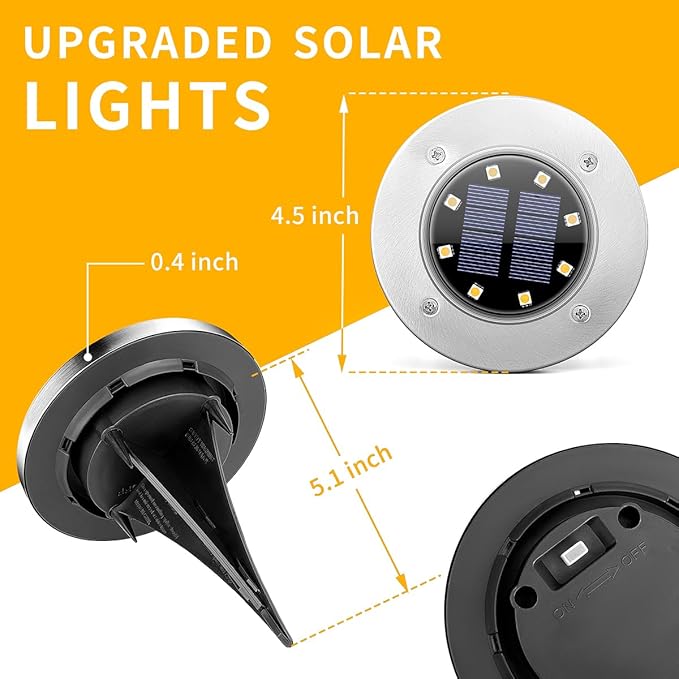 SOLPEX Solar Lights Outdoor Waterproof, 12 Pack Solar Ground Lights, Solar - Image 6