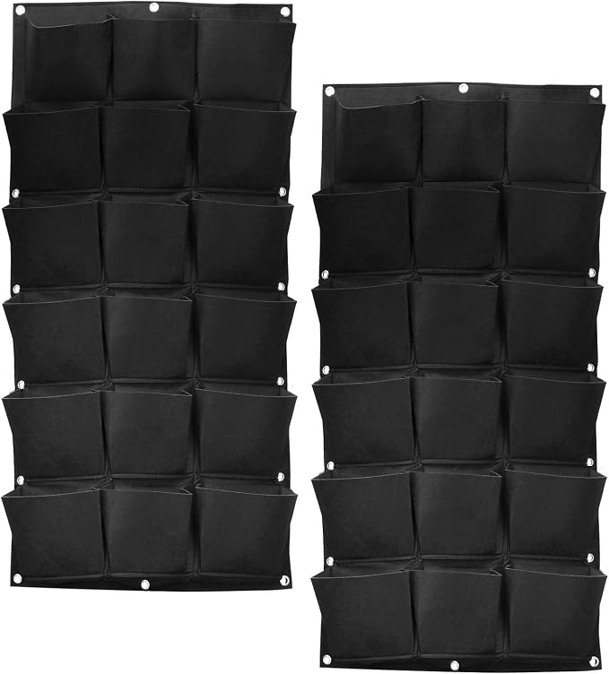 SOUJAP 2 Pack 18 Pockets Vertical Wall Garden Planter Plant Grow Bag, Hanging by Unknown