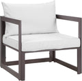 Modway EEI-1517 Fortuna Aluminum Outdoor Patio Armchair in Brown White by Modway