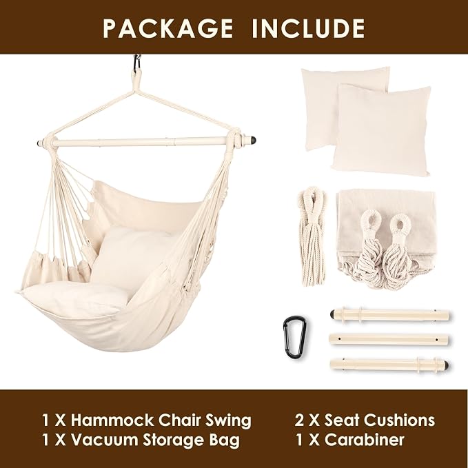 Highwild Hammock Chair Hanging Rope Swing - Image 7