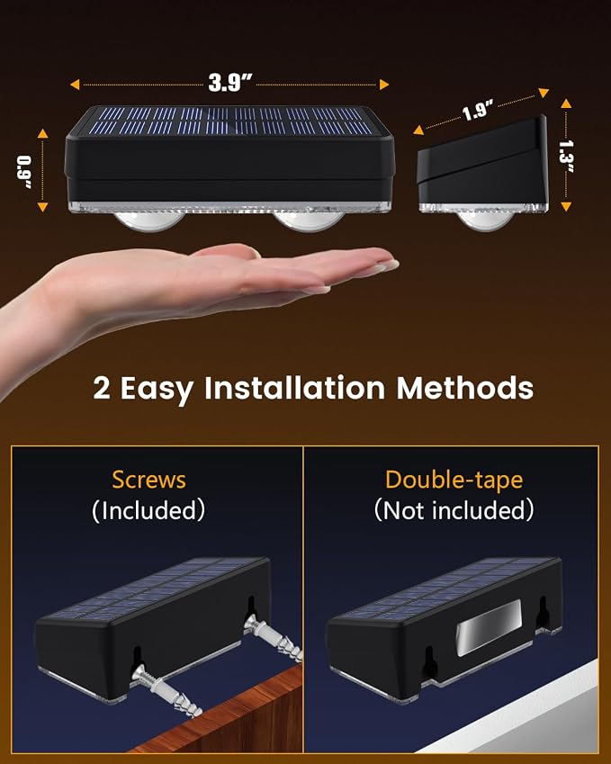 Solar Fence Lights Outdoor Waterproof, 80 Lumens Solar Lights - Image 6