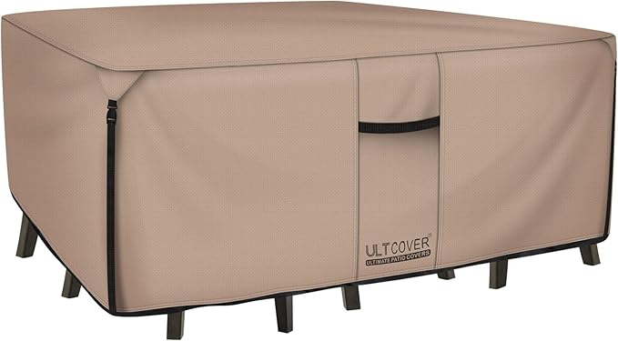 ULTCOVER 600D Tough Canvas Rectangular Patio Furniture Cover by ULTCOVER