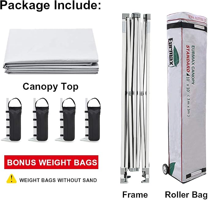 Eurmax USA Patented 10x10 Pop Up Canopy Tent Party Tent Commercial Instant - Image 7
