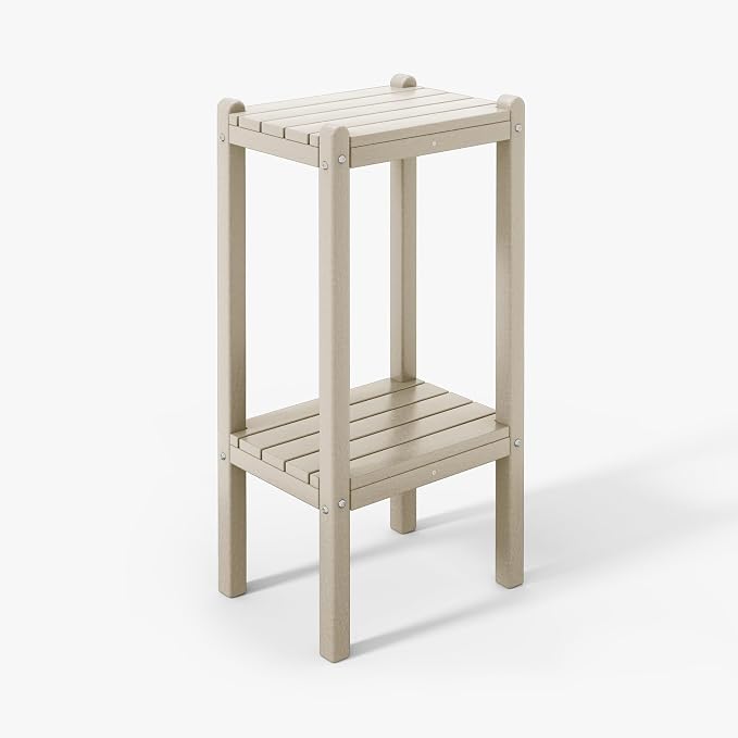 WestinTrends Malibu 36" Outdoor Adirondack HDPE 2-Tier Patio Side Table - Image 10