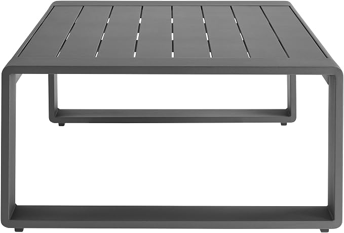 Modway Lirienne Aluminum Outdoor Coffee Table in Gray - Image 6